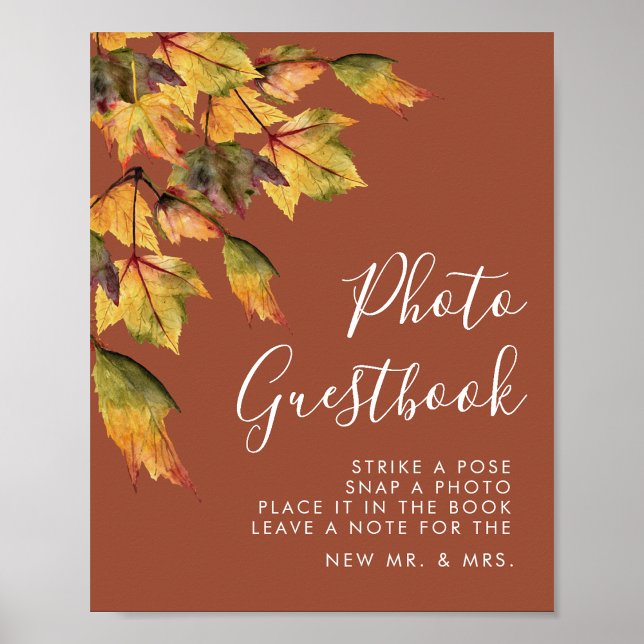 Poster Guestbook Rustic Autumn Foliage (Criador carregado)