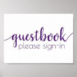 Poster Guestbook simples | Roxo Real - Sinal de Evento