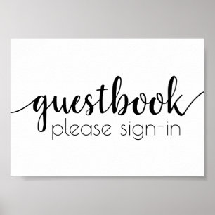 Poster Guestbook simples   Script Preto Qualquer Sinal De