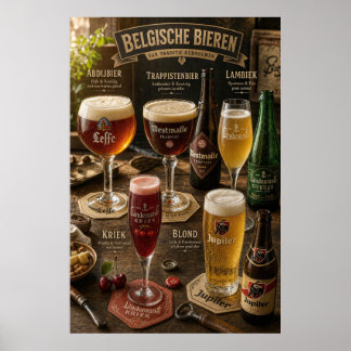 Poster Guia de Cartaz de Estilos de Cerveja Belga em Tabe
