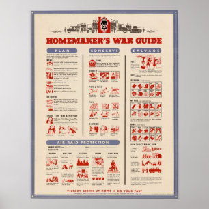 Poster Guia de Guerra de Homemaker da WWII