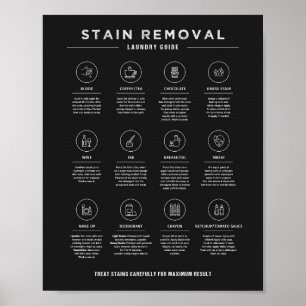 Poster Guia de Instruções de Remoção da Mancha da Lav