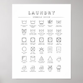 Poster Guia de Símbolos para Lavagem Doméstica