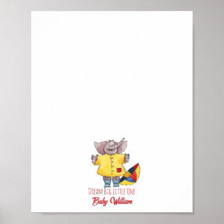 Poster Guia do Raincoat Fingerprint do Baby Elephant