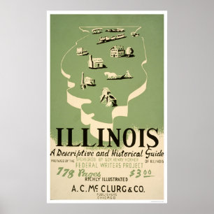 Poster Guia para o Illinois 1940 WPA