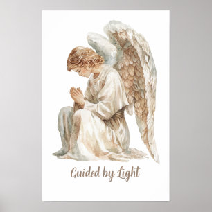 Poster Guiado por Anjo de Aquarela de Cotação Clara