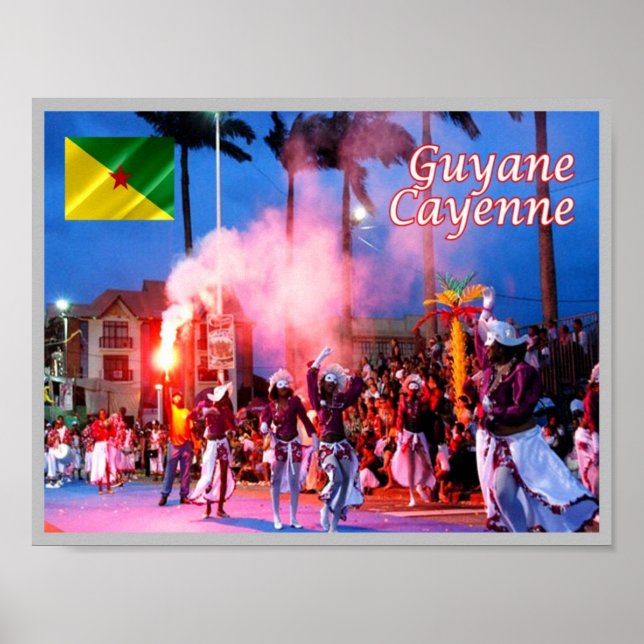 Poster Guiana Francesa - Cayenne - Le Carnaval - (Frente)