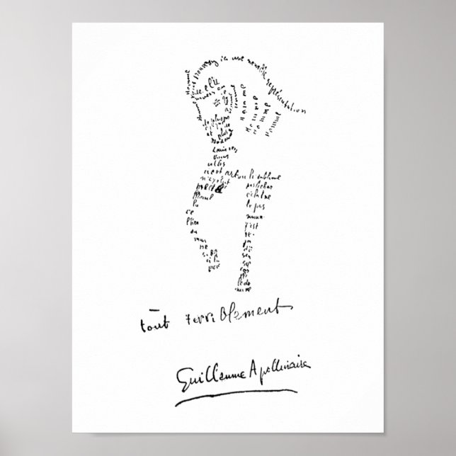 Poster Guillaume Apollinaire, Calligramme Cheval (Frente)