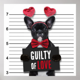 Poster Guilty Love Mugshot Dog Dia de os namorados Engraç