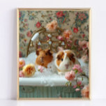 Poster Guiné Pig Art, Guiné Pig Arte de Banheira<br><div class="desc">Elevem a decoração da casa de banho com a nossa impressionante tela impressa com uma pinça de Guiné brincalhona, desfrutando um cheio relaxante de bolhas e flores bonitas. Este trabalho de arte charmoso adiciona um toque de calor e personalidade ao seu espaço, fazer que ele se sinta mais convidativo e...</div>
