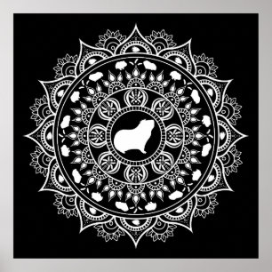 Poster Guiné Pig Mandala Art