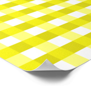 Poster Guingão amarelo chique bonito teste padrão