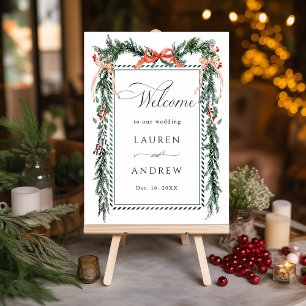 Poster Guirlanda de Vegetação de Inverno Casamento Boas-V
