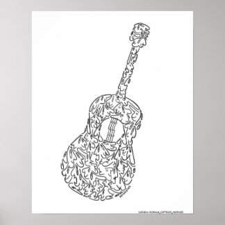 Pôster GUITAR by NICHOLAS_COPYRIGHT_MINIFACES