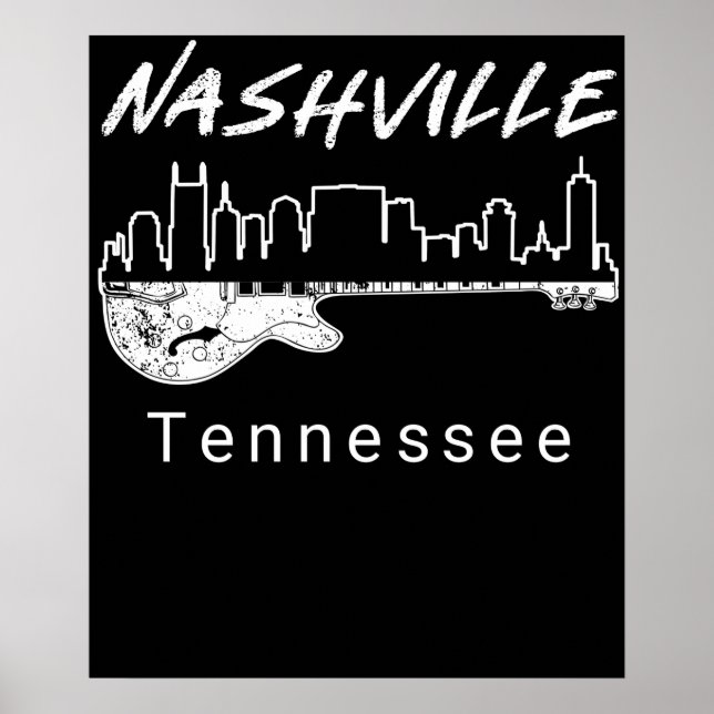 Poster Guitar Country Music Souvenir Gift Nashville (Frente)