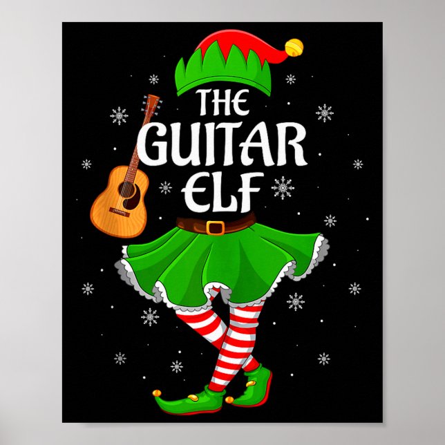 Poster Guitar Elf Christmas Family Girls Women Elf Squad  (Frente)