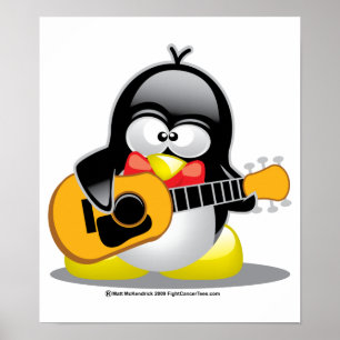 Poster Guitar Penguin