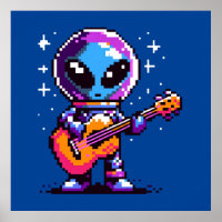 Guitarista de Alienígena de 8 bits - Música Espaci