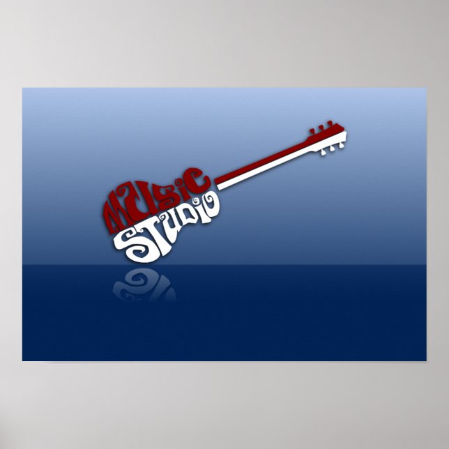 Poster guitarra-564924 MUSIC STUDIO GUITAR TYPOGRAPHY RED (Frente)