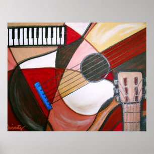 PÔSTER GUITARRA ABSTRATA