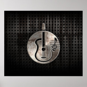 Poster Guitarra acústica áspera