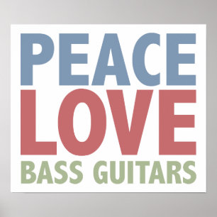 Pôster Guitarra baixas do amor da paz