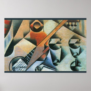 Pôster Guitarra (Banjo) e Óculos, Juan Gris, Arte Antiga