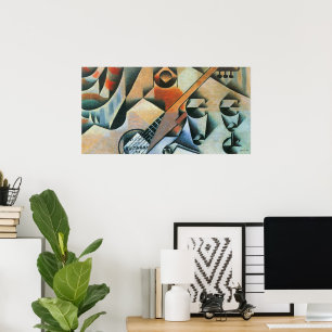 Pôster Guitarra (Banjo) e Óculos, Juan Gris, Arte Antiga