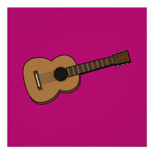 Pôster Guitarra Cartoon