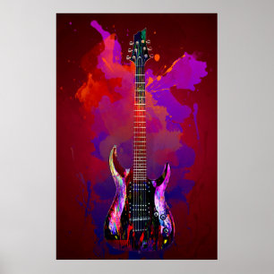 Poster Guitarra colorida