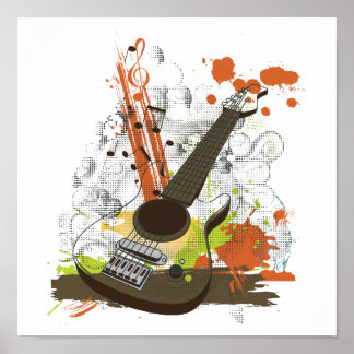 Poster guitarra de grunge