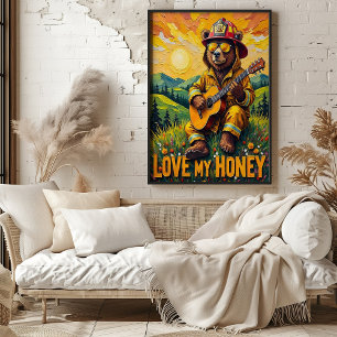 Poster Guitarra do Vale do ouro: Balada Floral do Urso