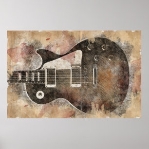 Poster Guitarra do vintage