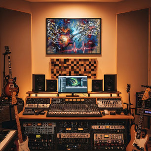 Poster Guitarra Elétrica Cósmica