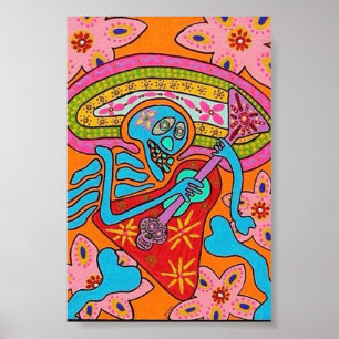 Pôster Guitarra elétrica da rocha do sangue