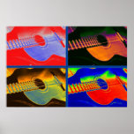 Poster Guitarra Espanhola Clássica de pop Art<br><div class="desc">Imagens de Desenhos Gráficos de Instrumentos Musicais - Estilo de Pop</div>