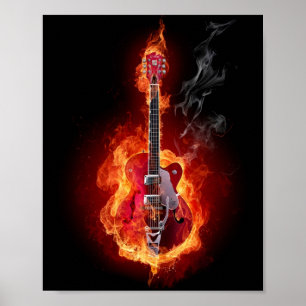 Poster Guitarra flamejante