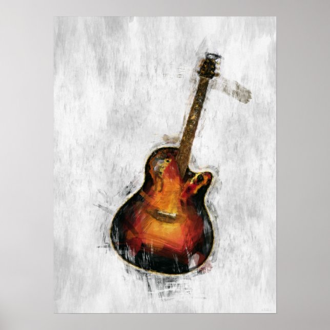 Poster Guitarra Impressionista (Frente)