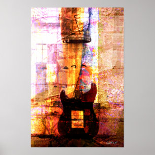 Pôster Guitarra no meio