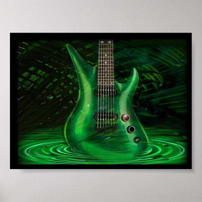 Pôster Guitarra verde (Frente)