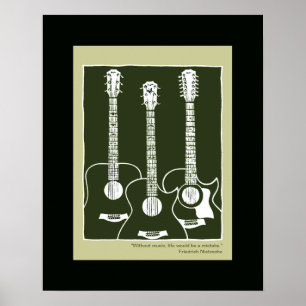 Poster guitarras acústicas impressas