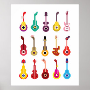 Poster Guitarras coloridas