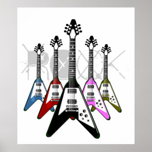 Poster Guitarras de várias cores