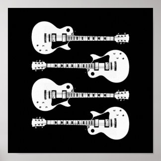 Pôster Guitarras Elétricas em Branco
