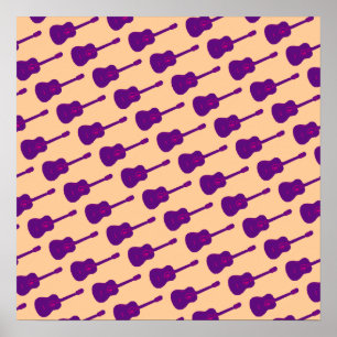 Poster guitarras roxas gráficas