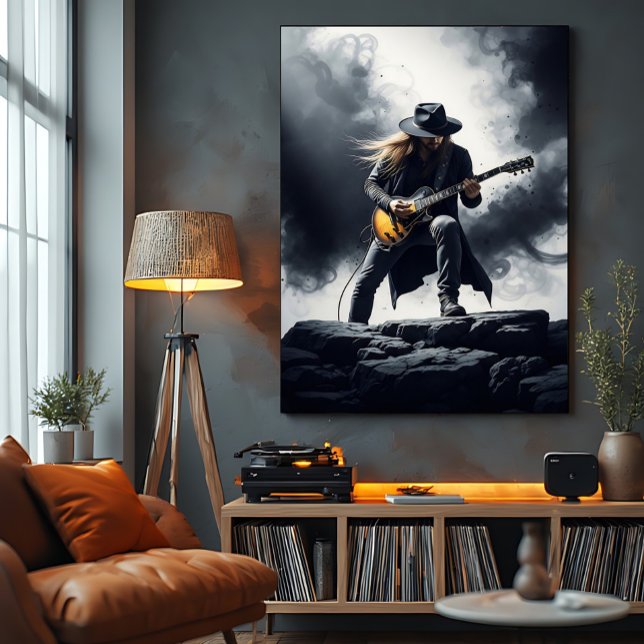 Poster Guitarrista de Rock Épico Efeito Fumaça (Criador carregado)