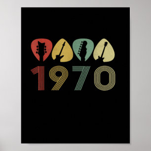 Poster Guitarrista Guitarra Picada 1970 Aniversário Guita