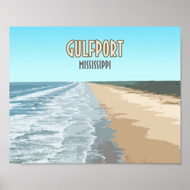Poster Gulfport Mississippi Beach (Frente)