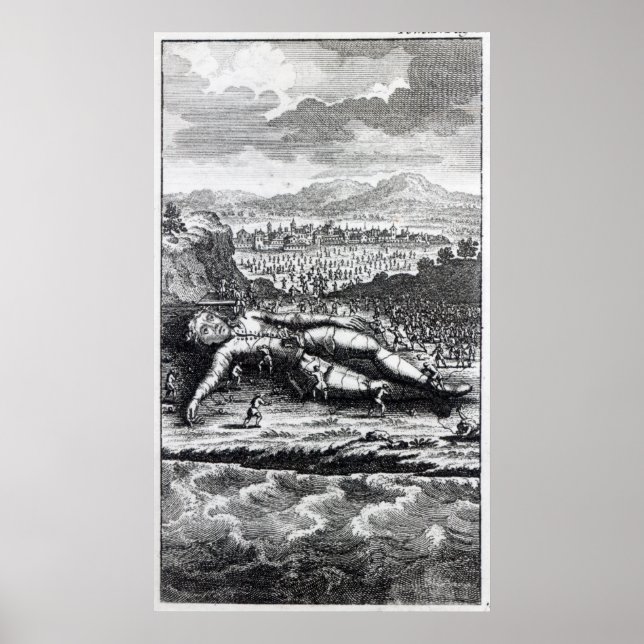 Pôster Gulliver capturado pelos lilputianos (Frente)