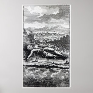 Pôster Gulliver capturou pelos Lilliputians